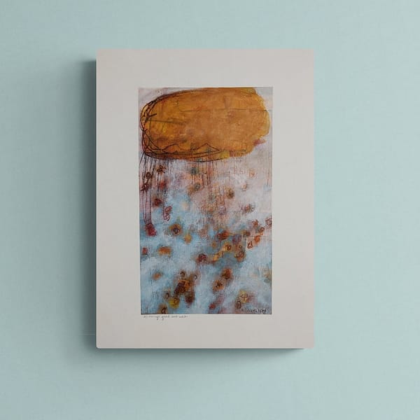 painting on paper on wall